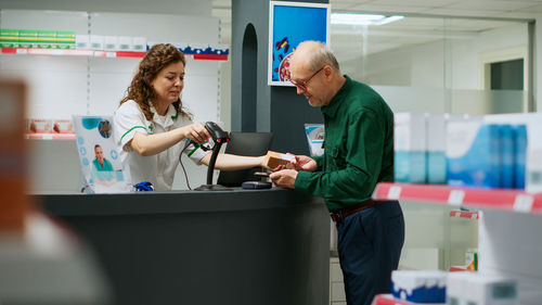 Female doctor working at clinic