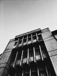 Low angle view of building against clear sky