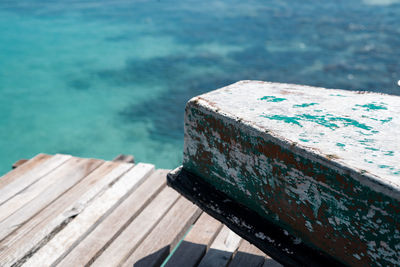 High angle view of pier over sea