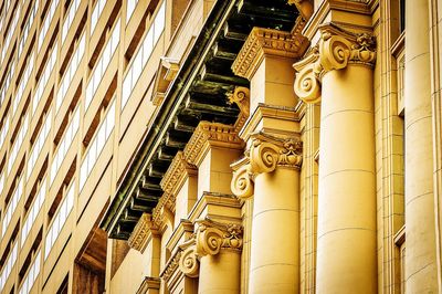 Detail shot of architecture column on building exterior