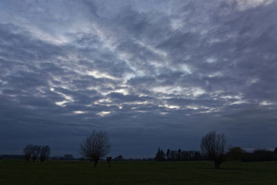 Scenic view of landscape against cloudy sky