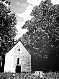 Low angle view of church against sky