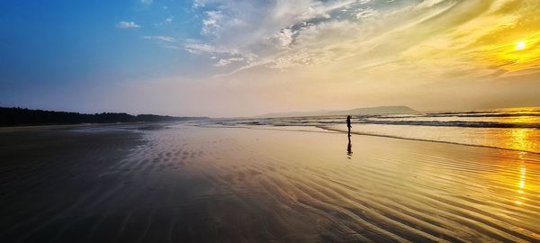 Scenic view of sea during sunset