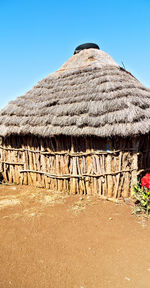 Exterior of house against clear sky