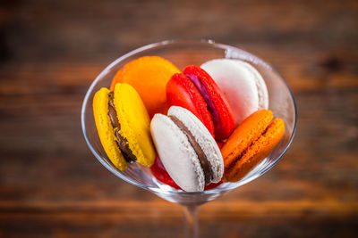 Close-up of fruits in bowl on table