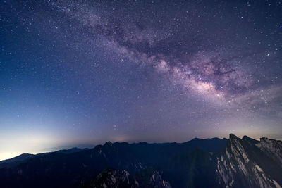 Galaxy view in the mountains