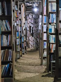 Stack of books in alley