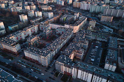 Aerial view of modern residential complex in european city