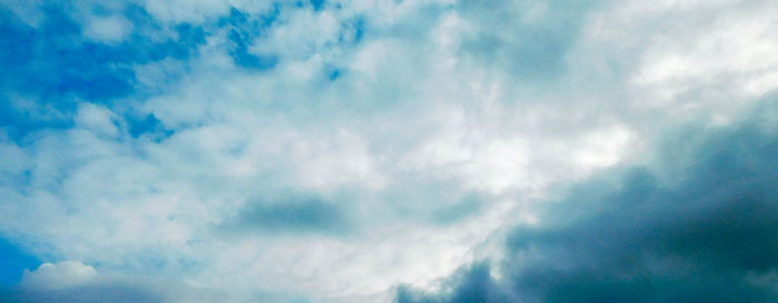 Low angle view of clouds in blue sky