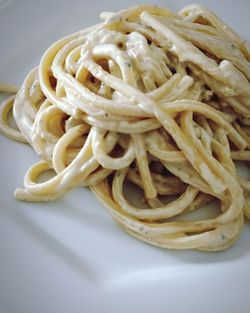 Close-up of noodles in plate