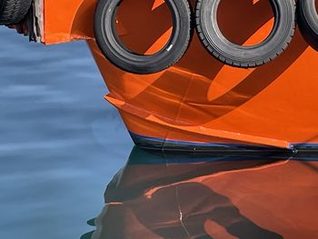 High angle view of boat on water