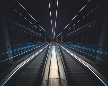 Railroad track at night