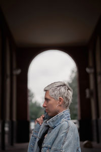 Portrait of boy looking away