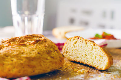 Close-up of bread on plate