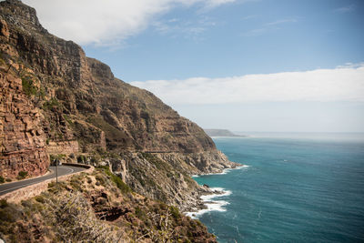 Scenic view of rocky coastline