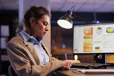 Young man using laptop