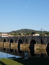 Bridge over water against clear sky