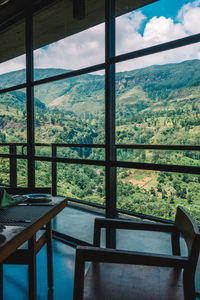 Scenic view of sea seen from balcony