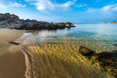 Scenic view of beach against sky