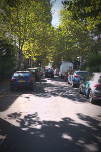 Cars on street in city