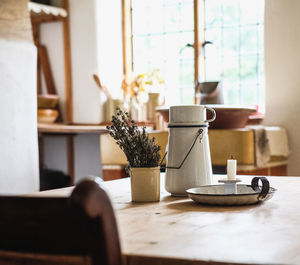 Close-up of potted plant on table at home