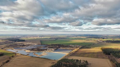 High angle view of landscape against sky