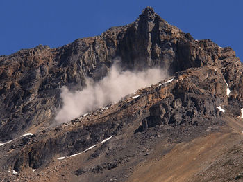 Scenic view of rocky mountains against clear sky