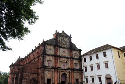 Low angle view of historic building against clear sky