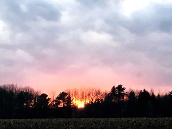 Silhouette of landscape at sunset