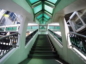 Low angle view of empty staircase in building