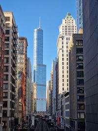 Buildings in city - direct view to the trump tower between buildings 
