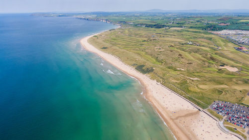 High angle view of beach