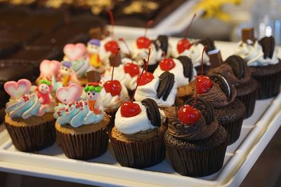 Close-up of cupcakes