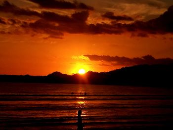 Scenic view of sea during sunset