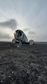 Abandoned airplane wrack in iceland