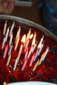 Close-up of candles