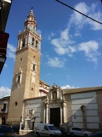 Low angle view of church against sky