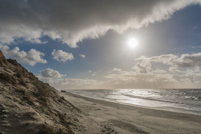 Scenic view of beach against sky