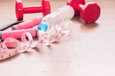 Close-up of plastic table