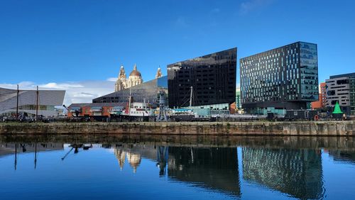 Reflection of buildings in water