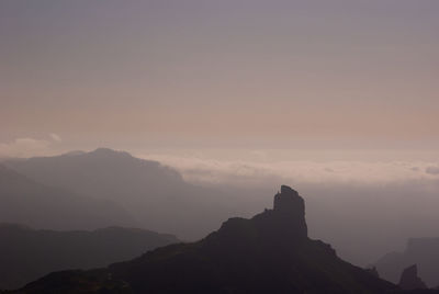 Silhouette mountains against sky during sunset