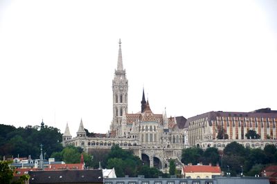 View of buildings against clear sky