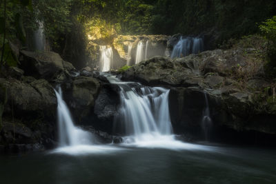 Scenic view of waterfall