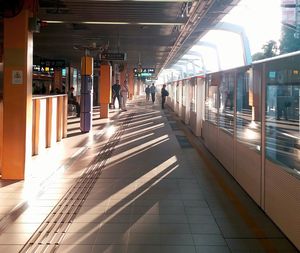 Train on railroad station platform