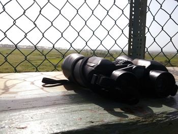 Close-up of metal fence