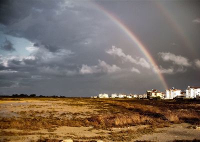 Scenic view of rainbow against sky