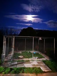 View of soccer field against sky at night