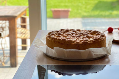 Close-up of cake on table
