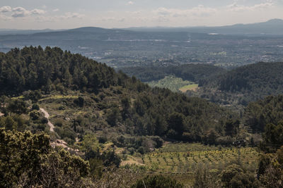 High angle view of landscape against sky