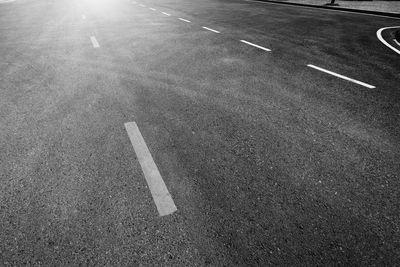 High angle view of arrow symbol on road